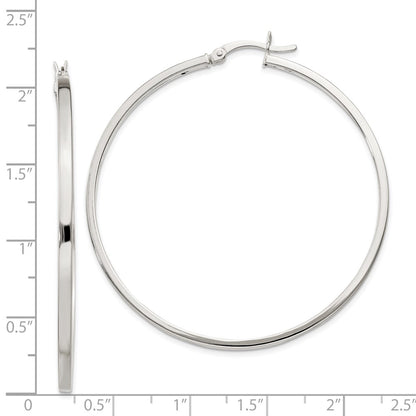 Sterling Silver 2.5X50mm Polished Hoop Earrings
