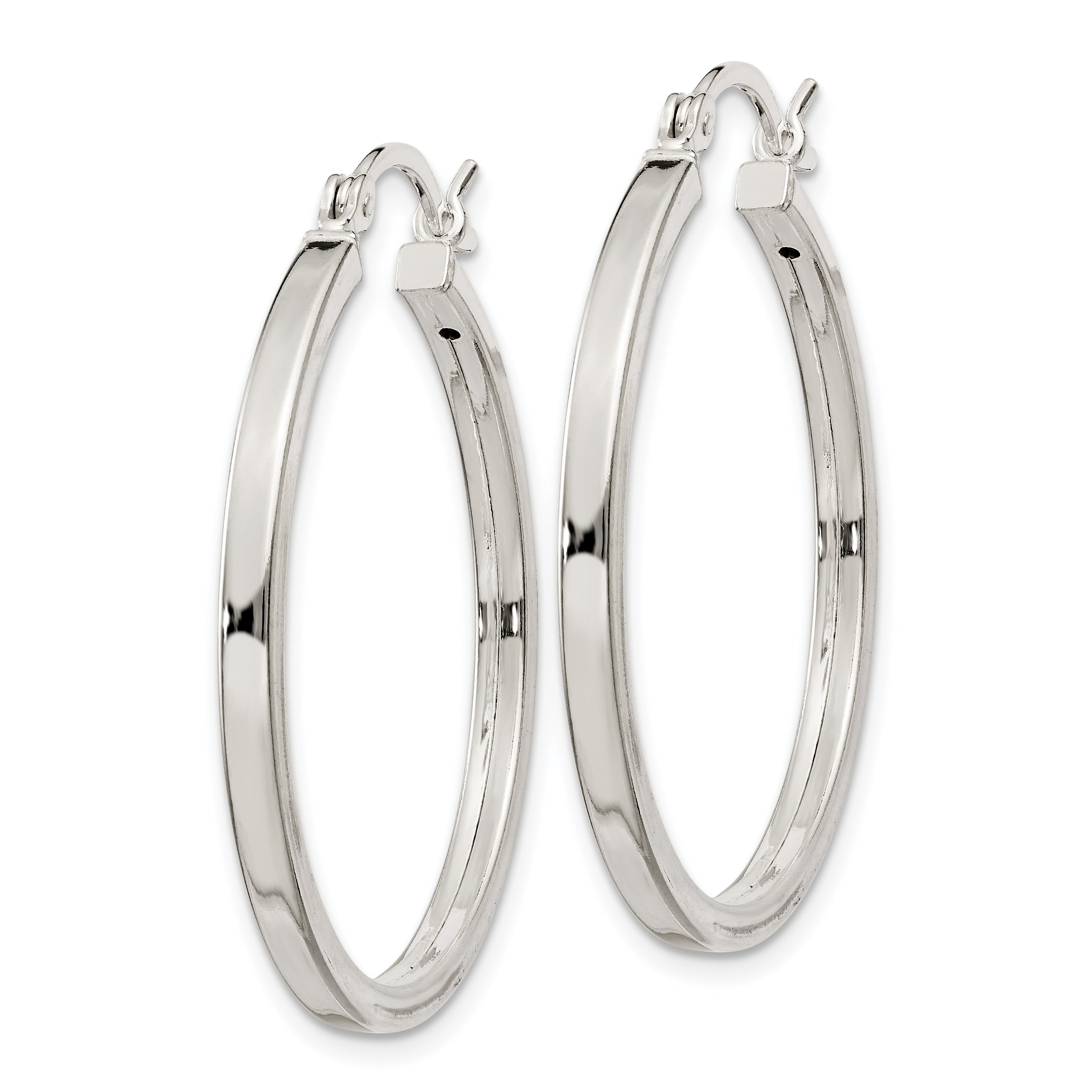 Sterling Silver 2.5X30mm Polished Hoop Earrings