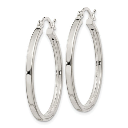 Sterling Silver 2.5X30mm Polished Hoop Earrings