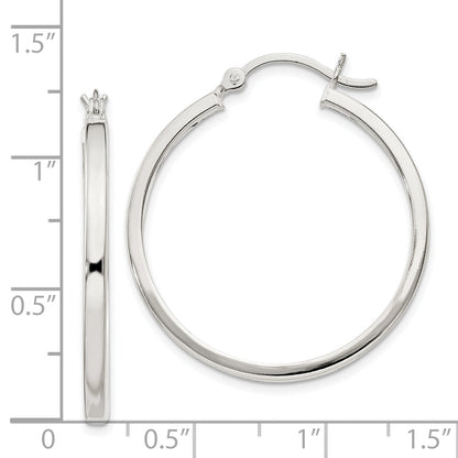 Sterling Silver 2.5X30mm Polished Hoop Earrings