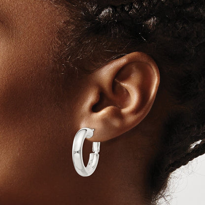 Sterling Silver 2.5X25mm Polished Hoop Earrings