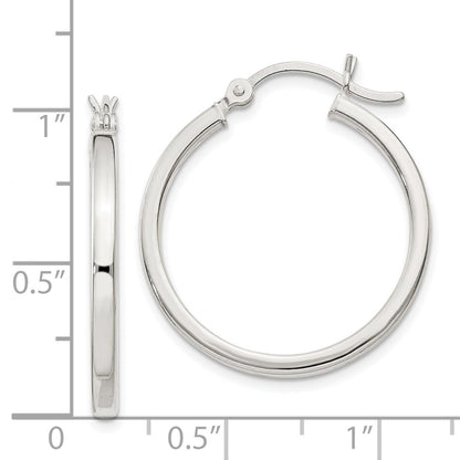 Sterling Silver 2.5X25mm Polished Hoop Earrings