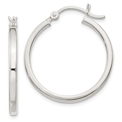 Sterling Silver 2.5X25mm Polished Hoop Earrings