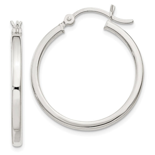 Sterling Silver 2.5X25mm Polished Hoop Earrings