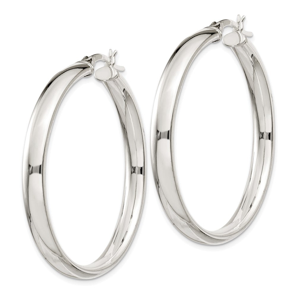 Sterling Silver 5X40mm Hoop Earrings