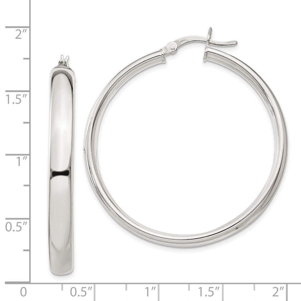 Sterling Silver 5X40mm Hoop Earrings