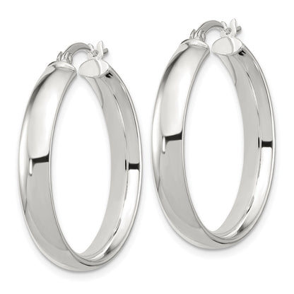Sterling Silver 5X30mm Hoop Earrings