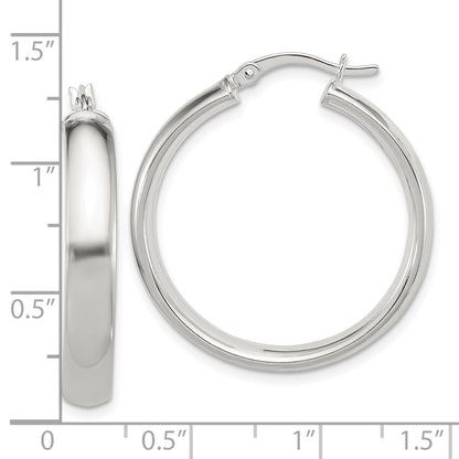 Sterling Silver 5X30mm Hoop Earrings