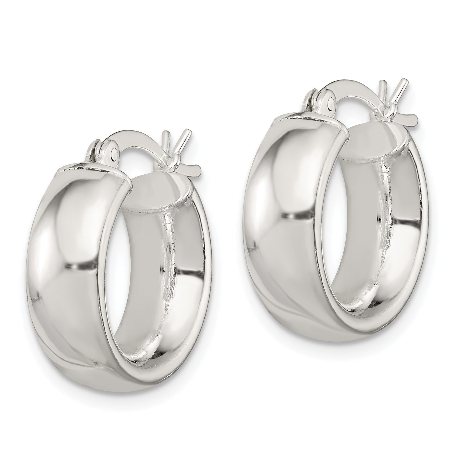Sterling Silver Polished 6mm Round Hoop Earrings