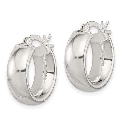 Sterling Silver Polished 6mm Round Hoop Earrings