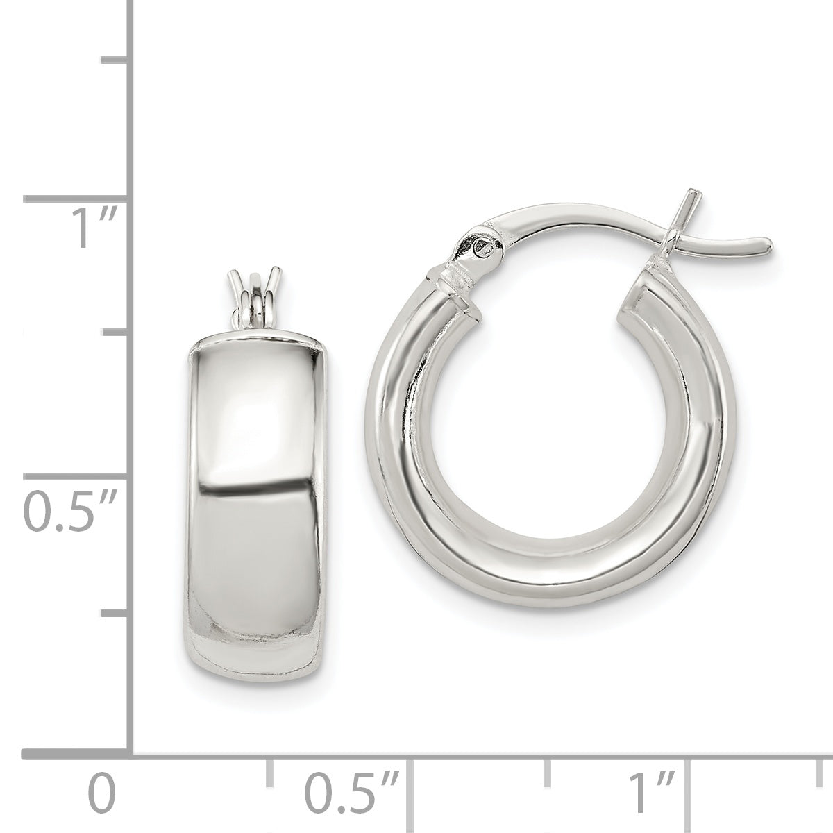 Sterling Silver Polished 6mm Round Hoop Earrings