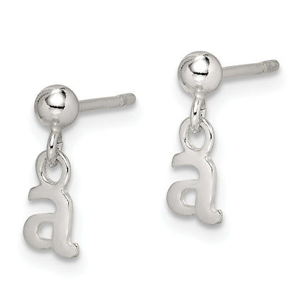 Sterling Silver Polished A Dangle Post Earrings