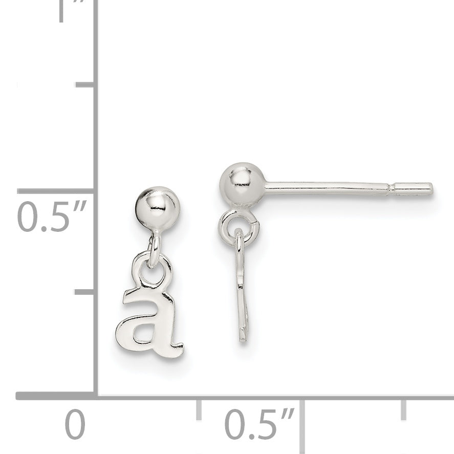 Sterling Silver Polished A Dangle Post Earrings