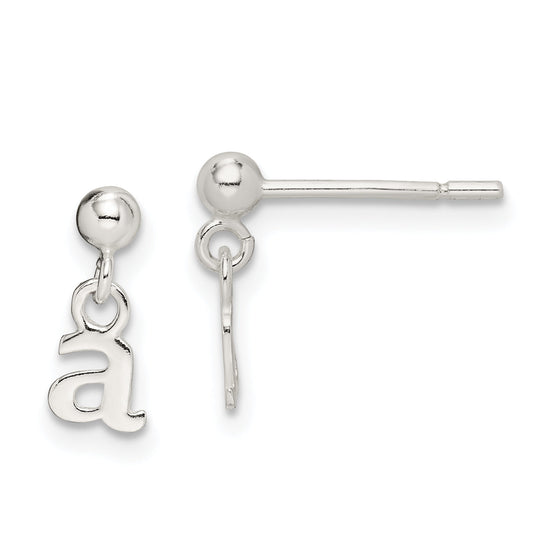 Sterling Silver Polished A Dangle Post Earrings