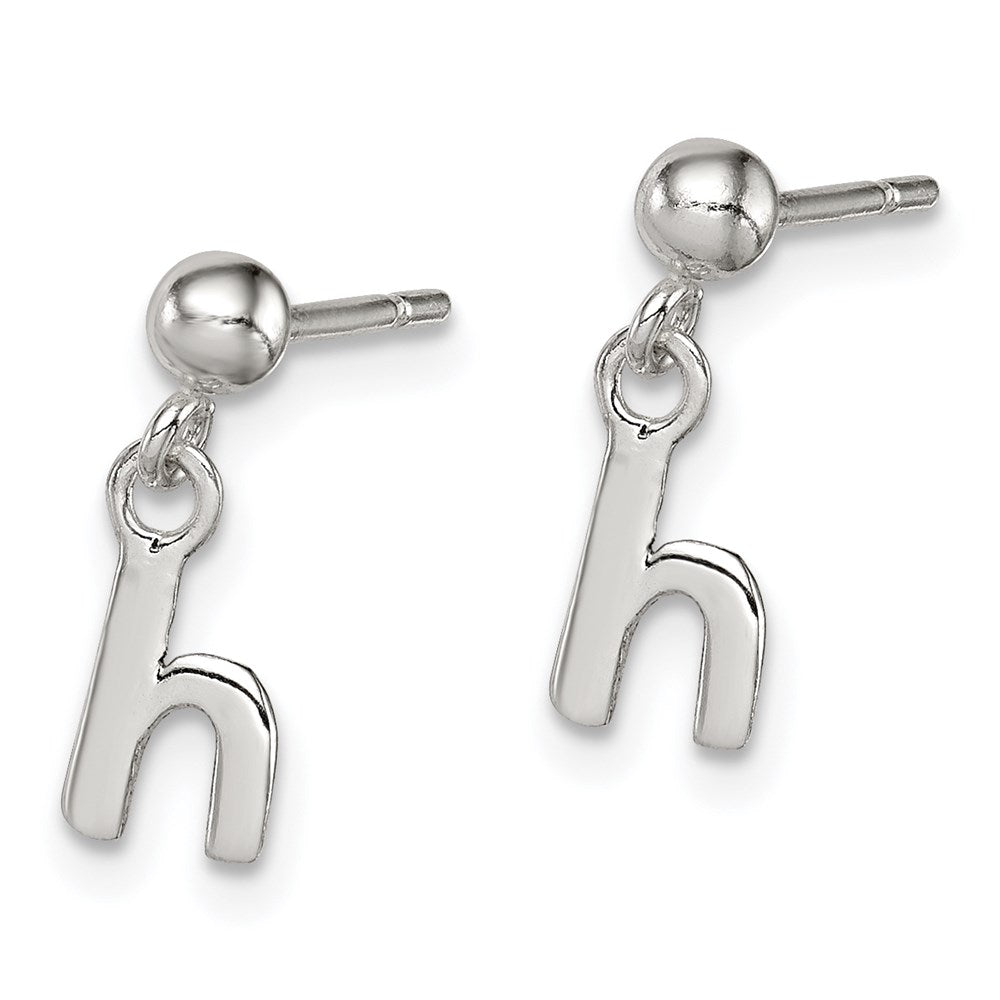 Sterling Silver Polished H Dangle Post Earrings