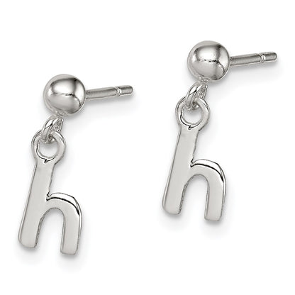 Sterling Silver Polished H Dangle Post Earrings