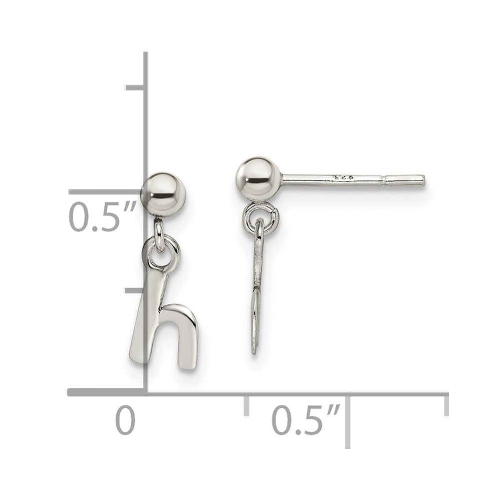 Sterling Silver Polished H Dangle Post Earrings