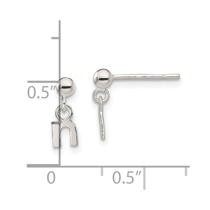 Sterling Silver Polished N Dangle Post Earrings