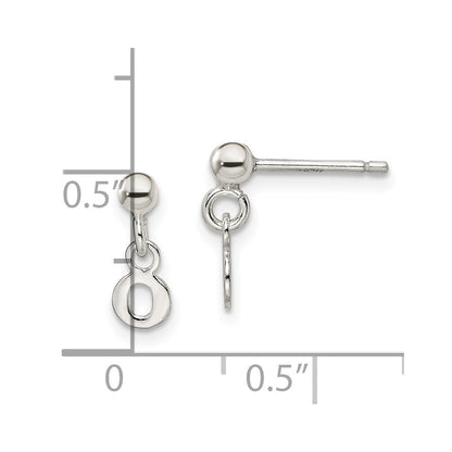Sterling Silver Polished O Dangle Post Earrings