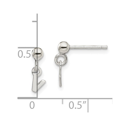 Sterling Silver Polished V Dangle Post Earrings