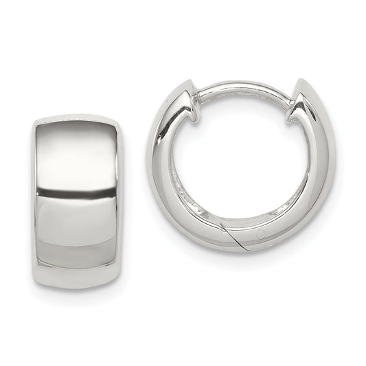 Sterling Silver Rhodium-Plated Hinged Hoop Earrings