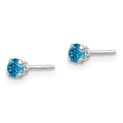 Sterling Silver 4Pc Post Stellux Crystal Earring Set