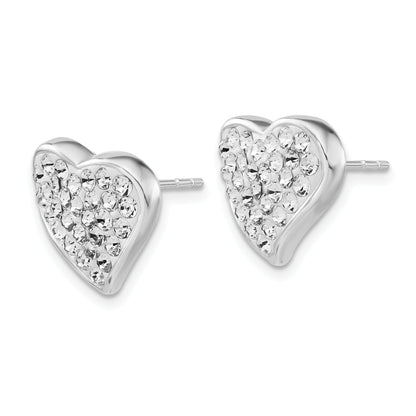 Sterling Silver Stellux Crystal Heart Post Earrings
