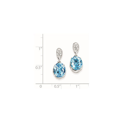 Sterling Silver Blue Topaz Earrings