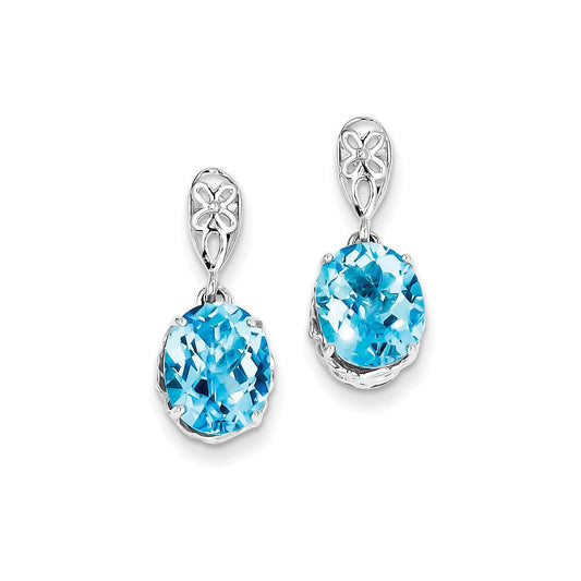 Sterling Silver Blue Topaz Earrings