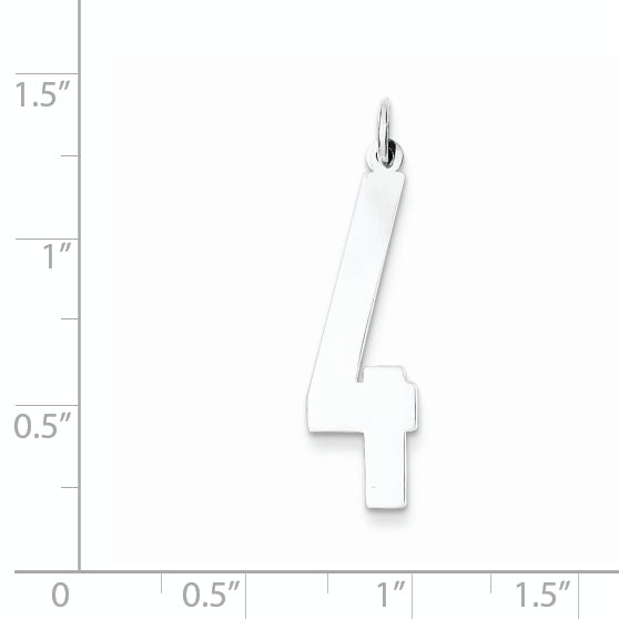 Sterling Silver Ss Large Elongated Polished Number 4