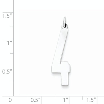 Sterling Silver Ss Large Elongated Polished Number 4