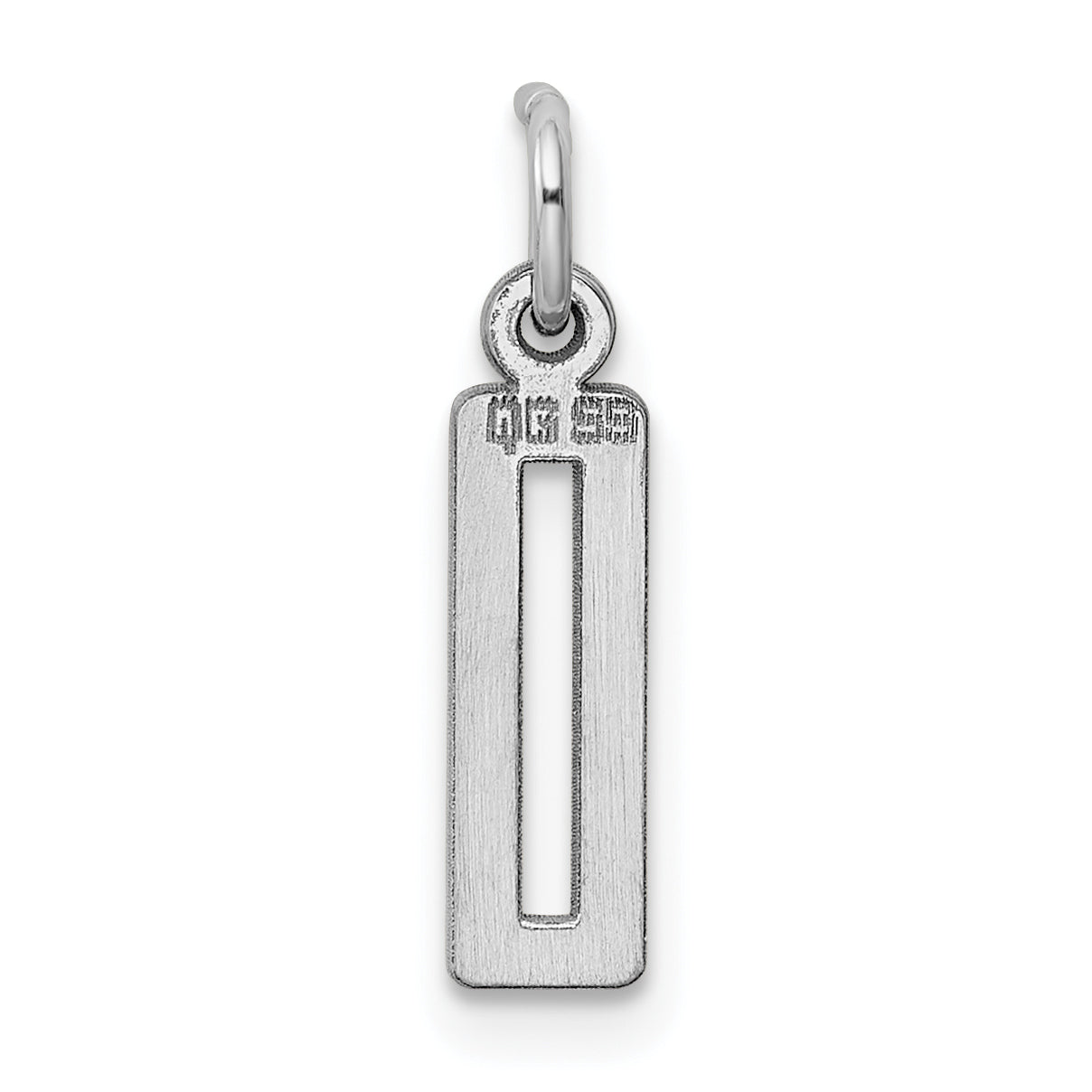 Sterling Silver Silver/Rhodium-Plated Elongated Polished Number 0 Charm