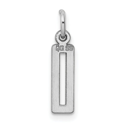 Sterling Silver Silver/Rhodium-Plated Elongated Polished Number 0 Charm