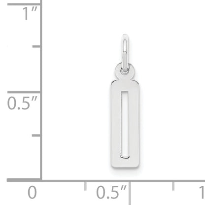 Sterling Silver Silver/Rhodium-Plated Elongated Polished Number 0 Charm