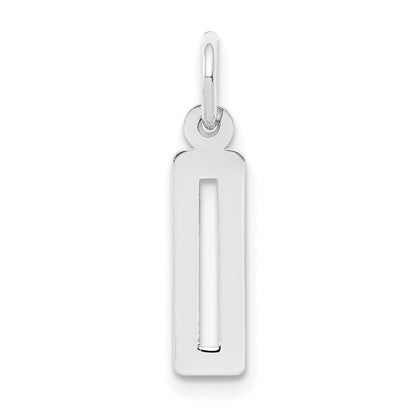 Sterling Silver Silver/Rhodium-Plated Elongated Polished Number 0 Charm
