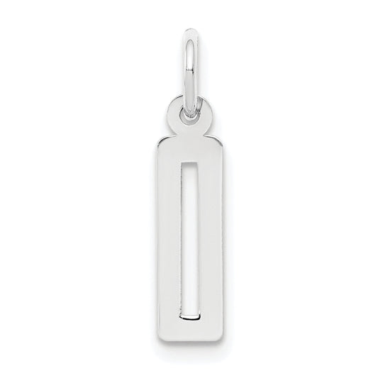 Sterling Silver Silver/Rhodium-Plated Elongated Polished Number 0 Charm