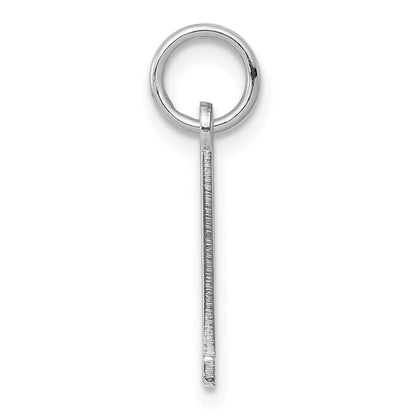 Sterling Silver Silver/Rhodium-Plated Elongated Polished Number 1 Charm
