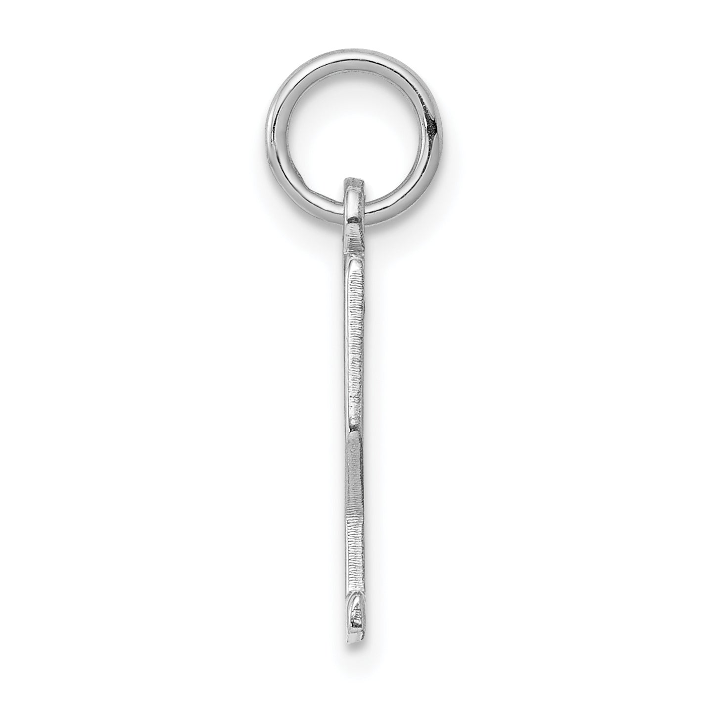 Sterling Silver Silver/Rhodium-Plated Elongated Polished Number 2 Charm