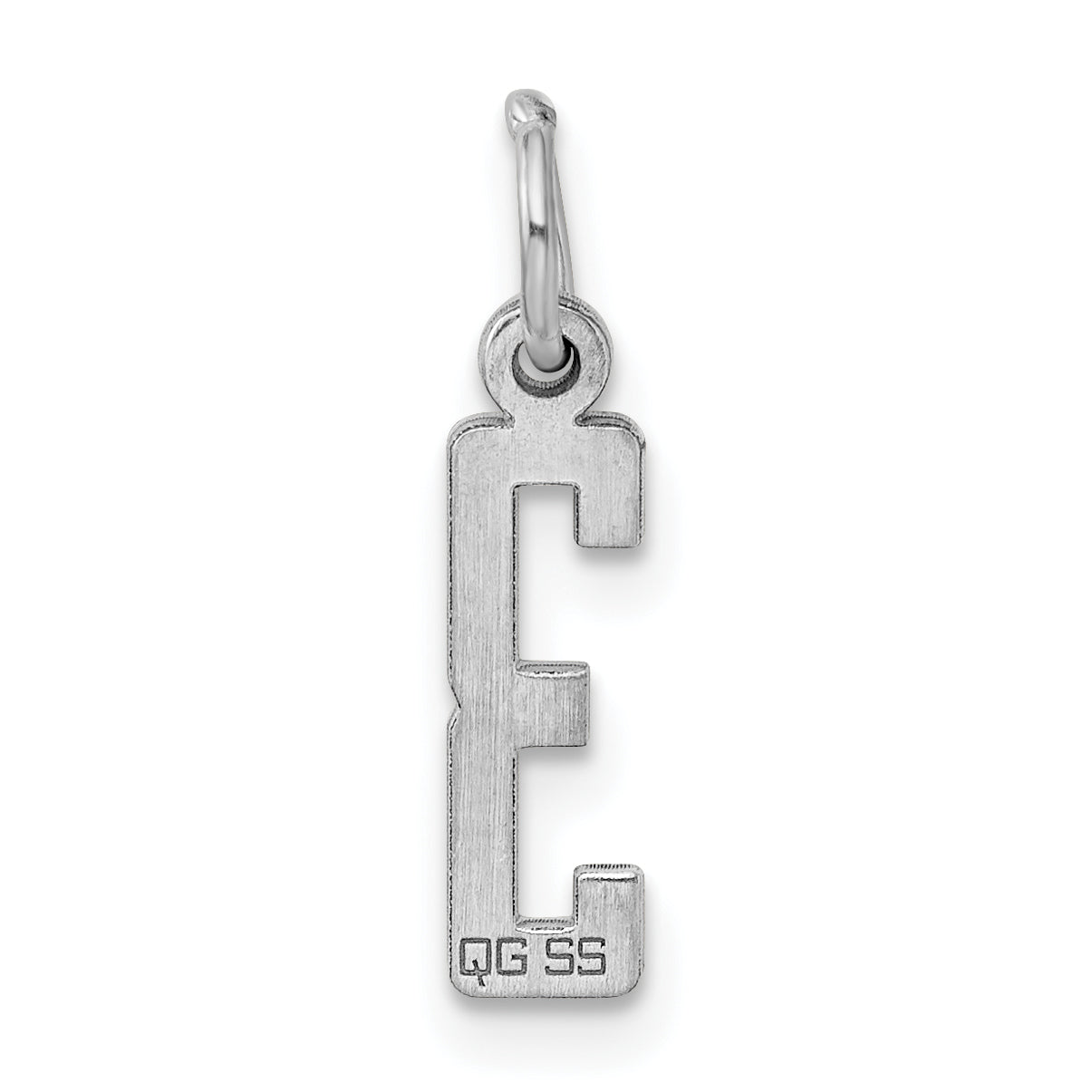 Sterling Silver Silver/Rhodium-Plated Elongated Polished Number 3 Charm