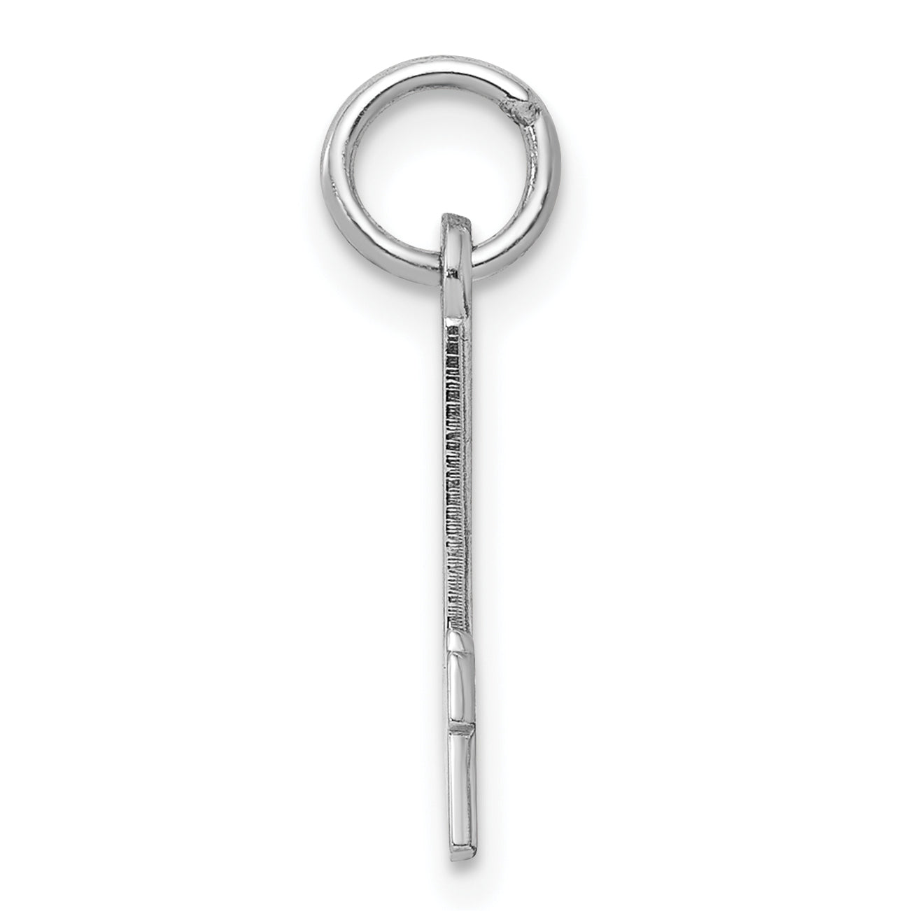 Sterling Silver Silver/Rhodium-Plated Elongated Polished Number 4 Charm