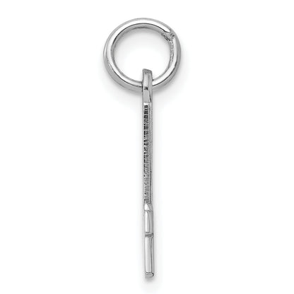 Sterling Silver Silver/Rhodium-Plated Elongated Polished Number 4 Charm