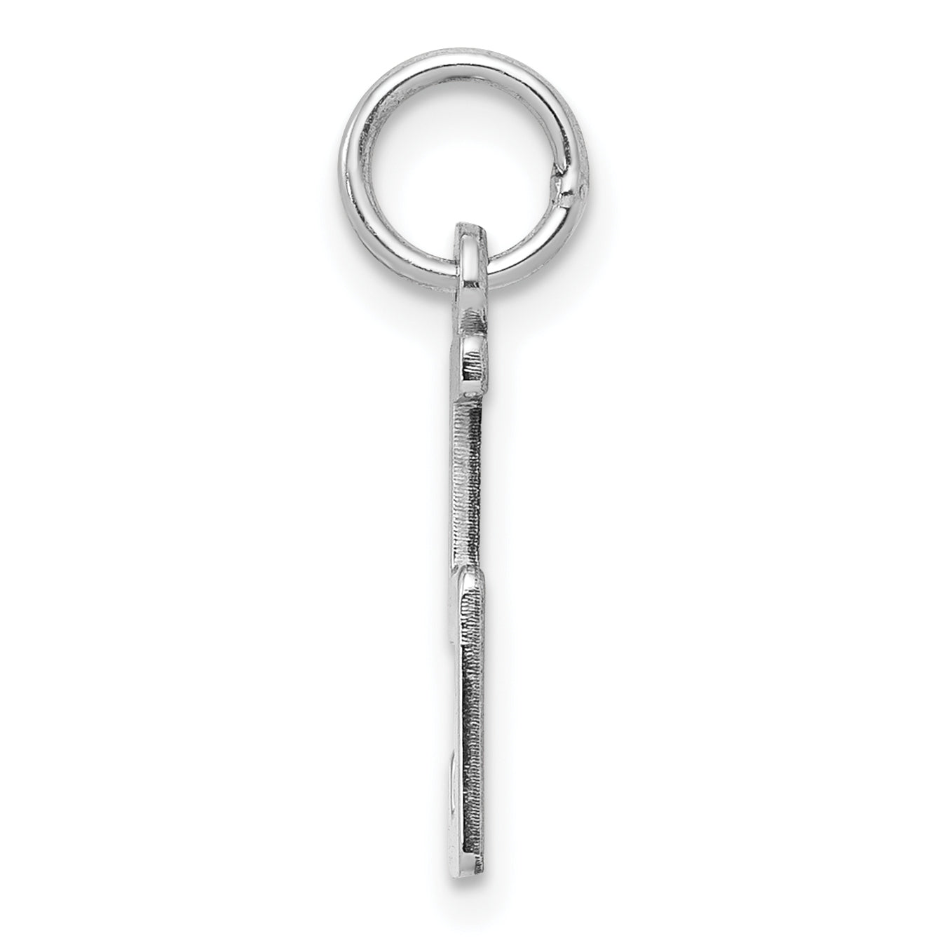 Sterling Silver Silver/Rhodium-Plated Elongated Polished Number 5 Charm