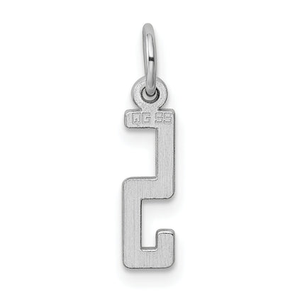 Sterling Silver Silver/Rhodium-Plated Elongated Polished Number 5 Charm