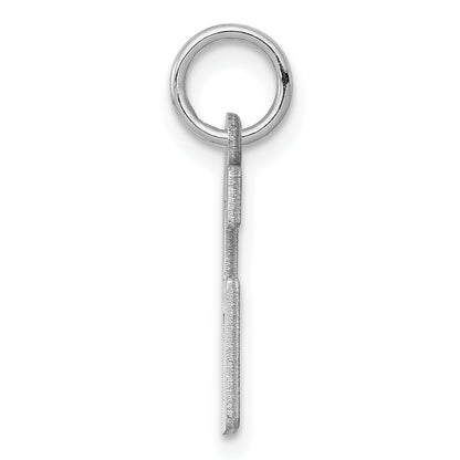 Sterling Silver Silver/Rhodium-Plated Elongated Polished Number 6 Charm