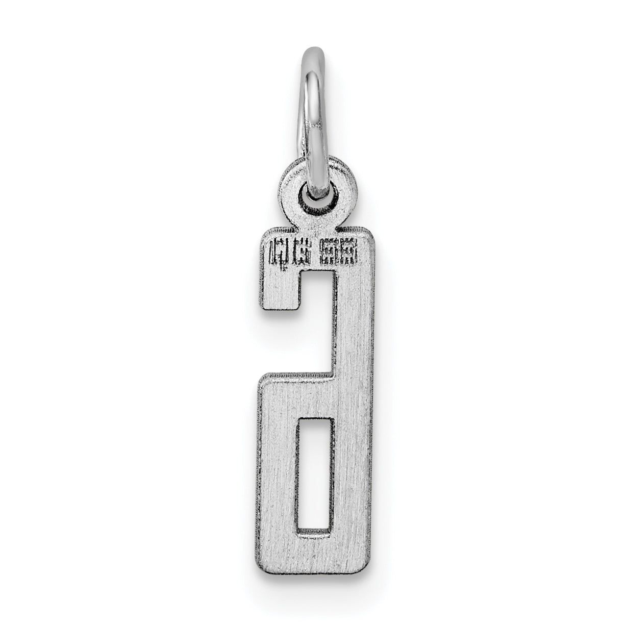 Sterling Silver Silver/Rhodium-Plated Elongated Polished Number 6 Charm