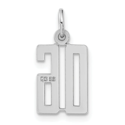 Sterling Silver Small Elongated Polished 06 Number Charm