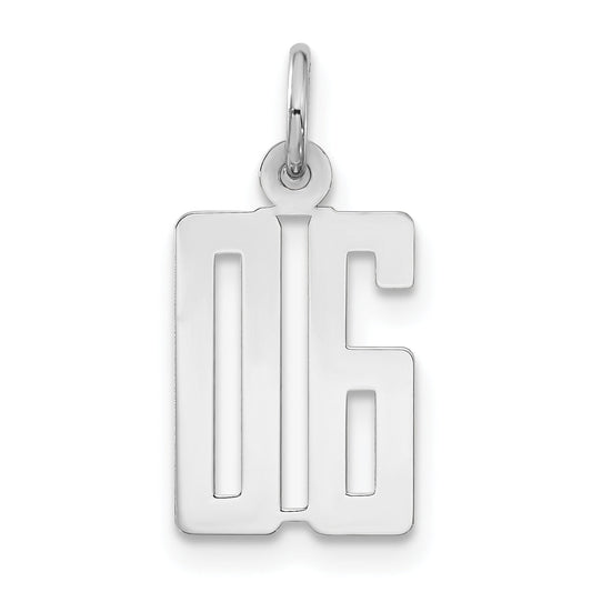 Sterling Silver Small Elongated Polished 06 Number Charm