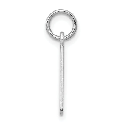 Sterling Silver Silver/Rhodium-Plated Elongated Polished Number 9 Charm