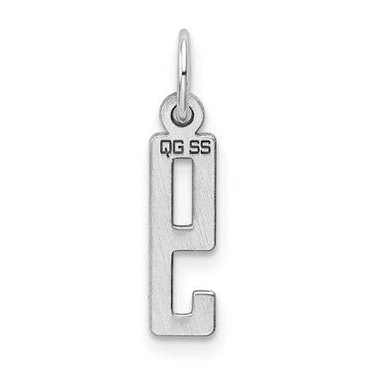 Sterling Silver Silver/Rhodium-Plated Elongated Polished Number 9 Charm