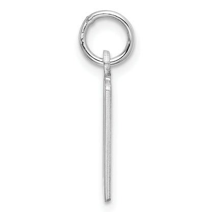 Sterling Silver Silver/Rhodium-Plated Elongated Number 10 Charm